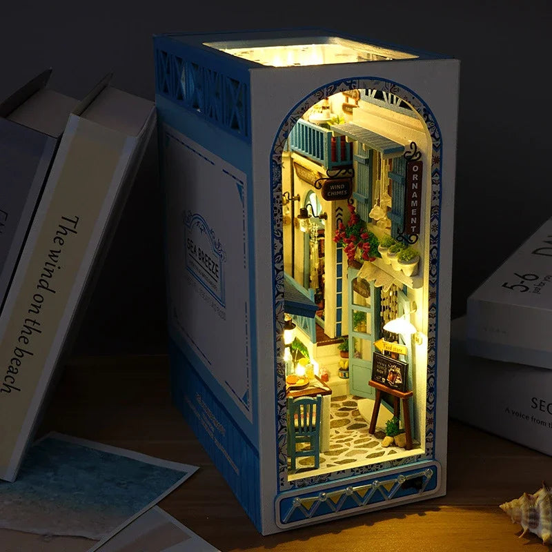 Sea Breeze Casa Wooden DIY Book Nook — Coastal Miniature Escape