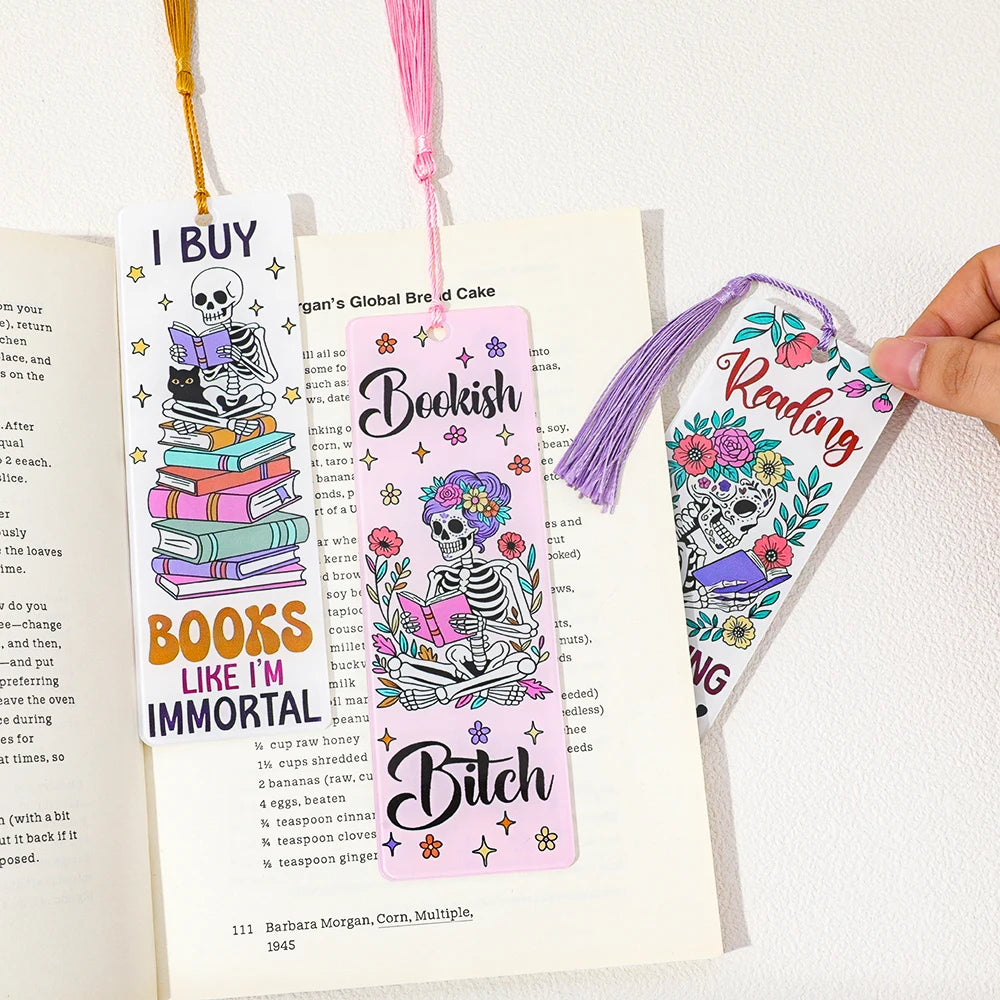 Halloween Ghost & Skeleton Bookmarks — Spooky Page Holders (Pick 1 or Full Set of 8)