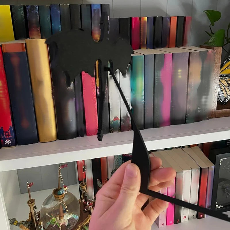 Fourth Wing Double Dragon Book Insert — Black & Gold Bookshelf Decoration