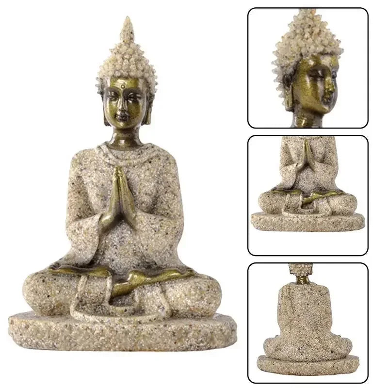 Mini Sandstone Buddha Statue — Peaceful Meditation Ornament