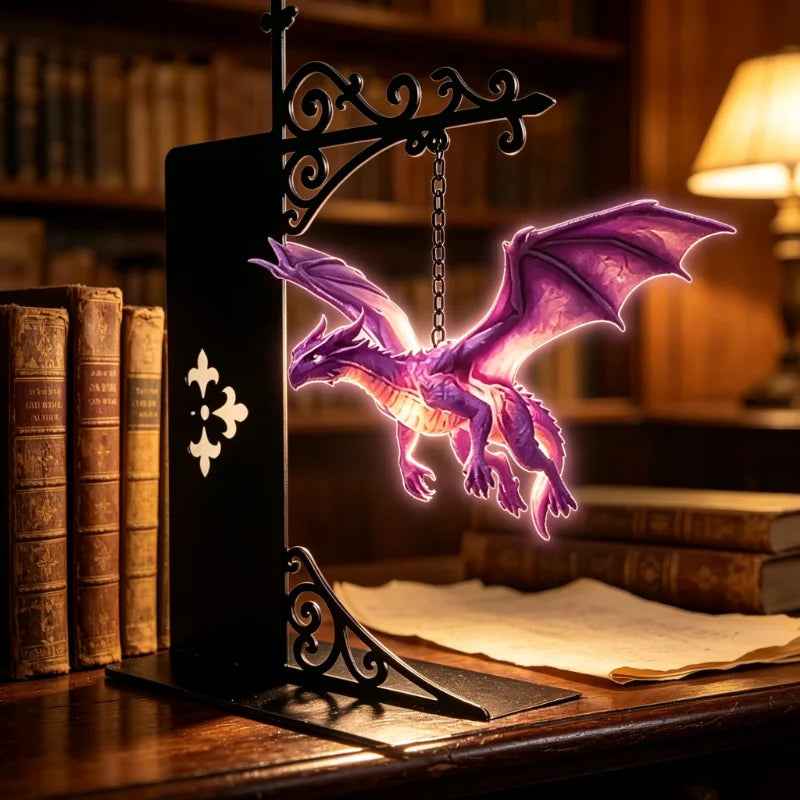 Dragon or Woodland Creature Bookshelf Lights — Decorative Bookcase Lamps & Ornaments