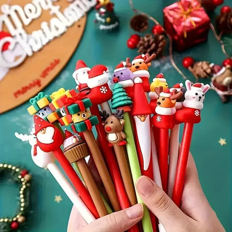 12-Piece Christmas Cartoon Pen Set — Festive Pens for Students, Writers & Holiday Gifting | Cute Stationery Collection