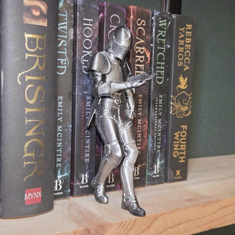 Off-Duty Knight — Medieval Reading Knight Bookshelf Figurine