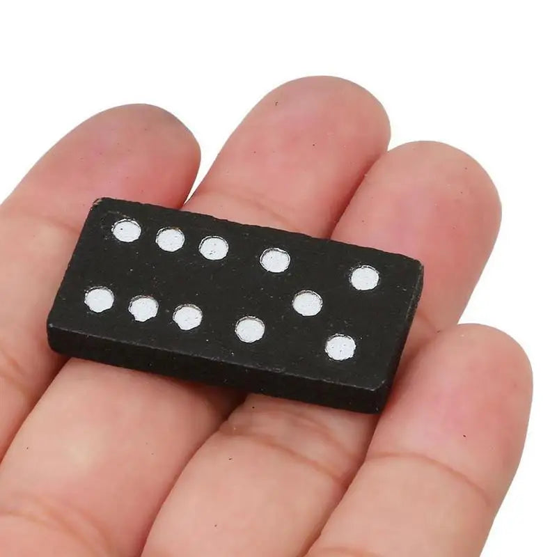 Double Six — Classic Black Dominoes Set in Wooden Box