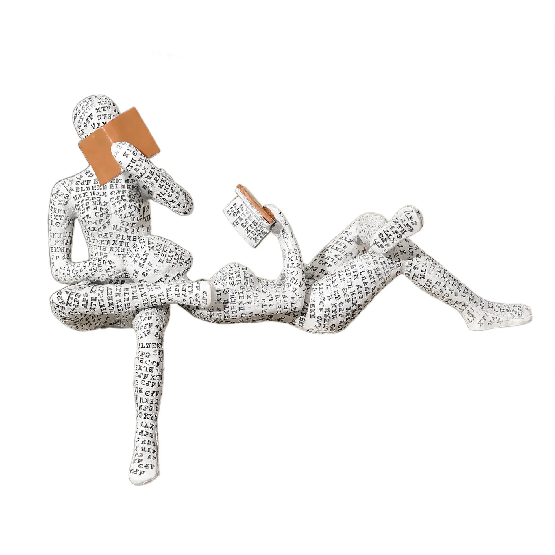 “Paper Muse” Reading Woman Figurines — Bookish Shelf Décor (Resin)
