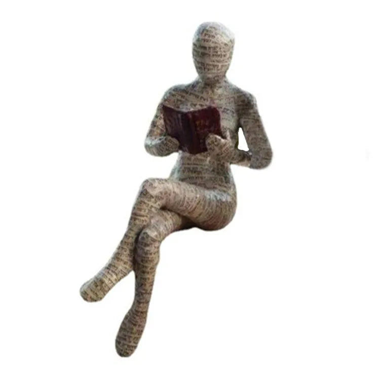 “Paper Muse” Reading Woman Figurines — Bookish Shelf Décor (Resin)