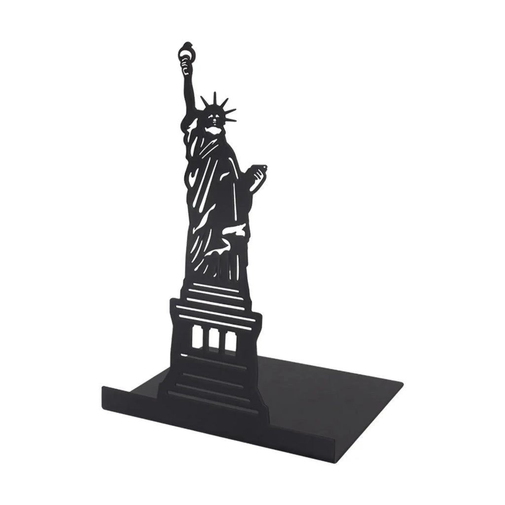 World Landmark Metal Bookends — Eiffel Tower, Statue of Liberty, Pagoda, or City Skyline