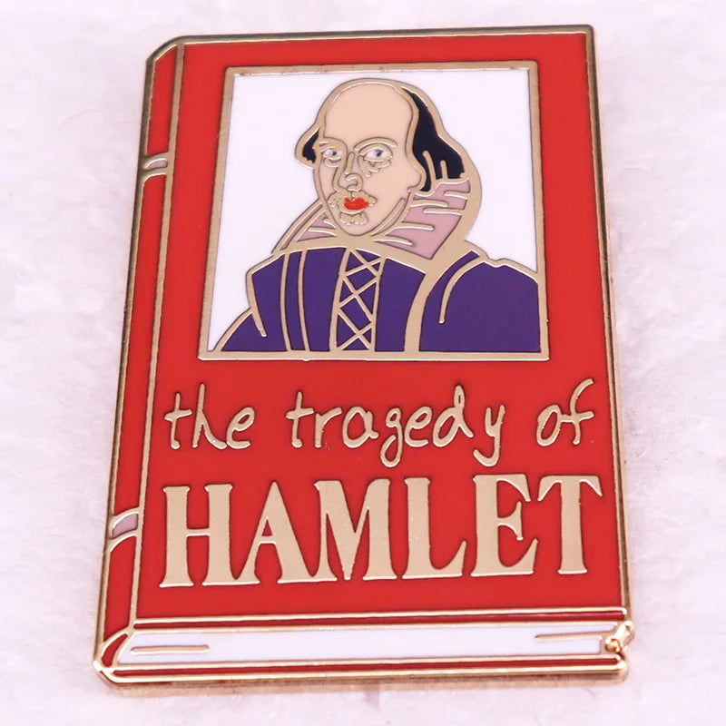 “The Tragedy of Hamlet” Enamel Pin — Shakespeare Book Cover