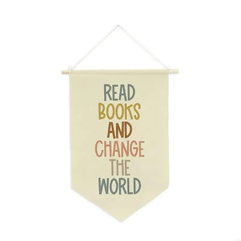 Inspirational Reading Quote Pennant — Fabric Wall Banner (45 × 30 cm)