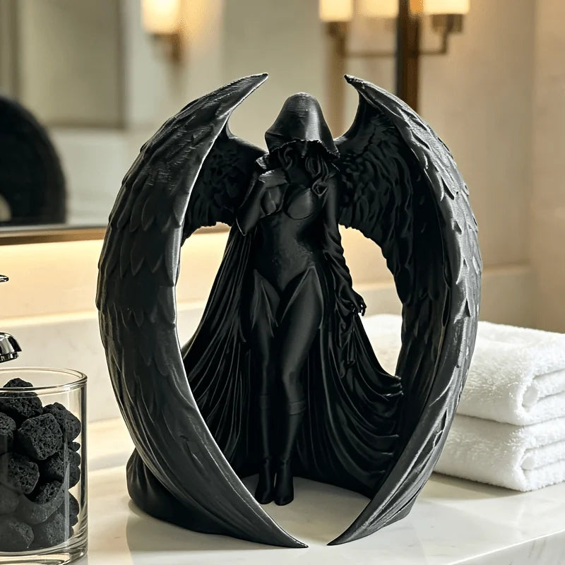 Dark Angel Winged Lady Statue — Gothic Fantasy Sculpture