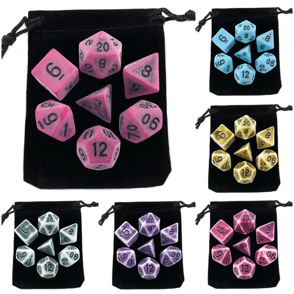 Retro Effect Polyhedral Dice Set for D&D & RPGs
