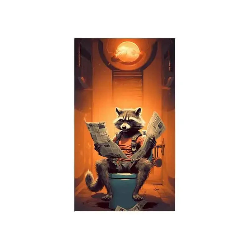 Superhero Bathroom Reading Poster — Humorous Canvas Wall Art