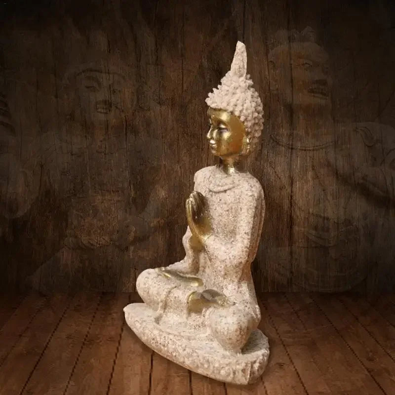 Mini Sandstone Buddha Statue — Peaceful Meditation Ornament