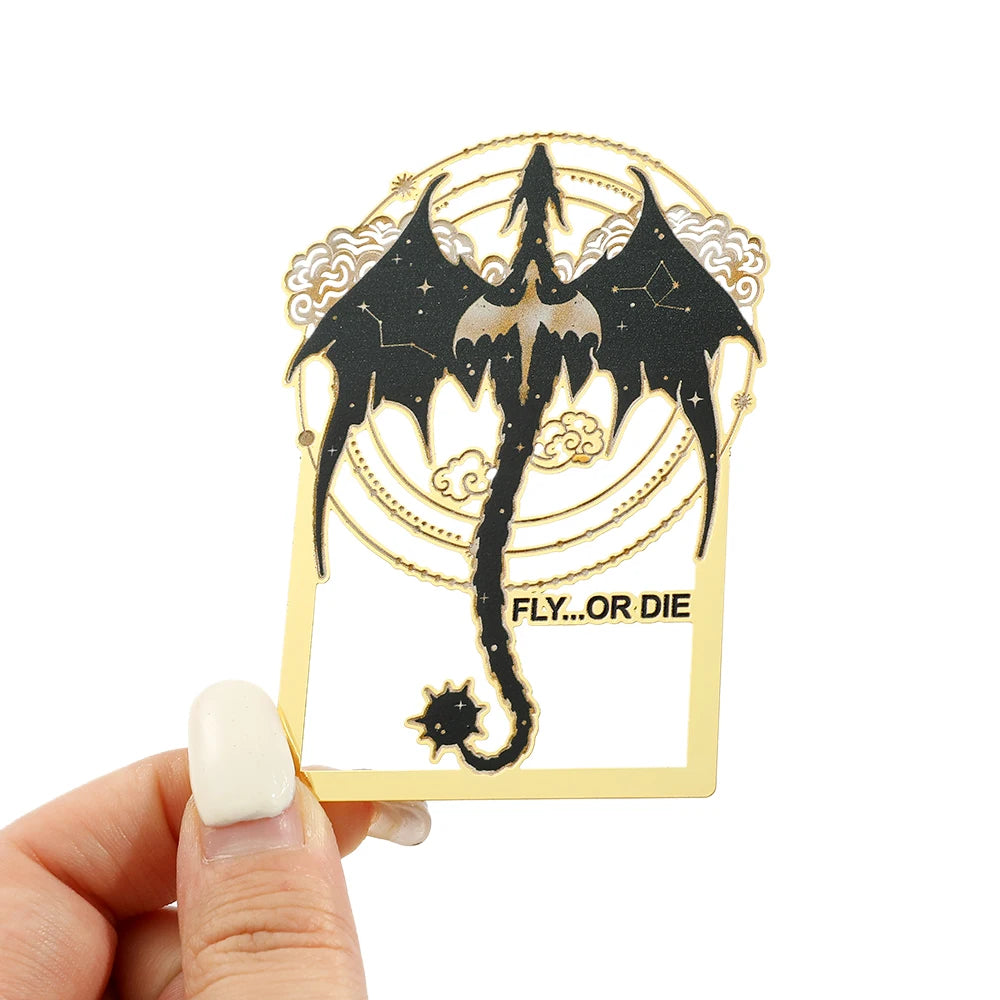 Punk Black Dragon Metal Bookmark