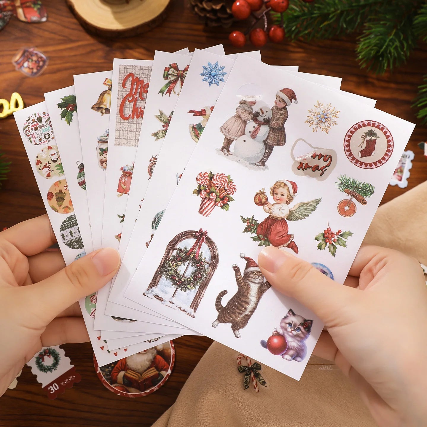 Christmas “Warm Delivery” Scrapbooking Set (157 Pieces) — Festive DIY Collage Kit for Journals, Cards & Handmade Gifts
