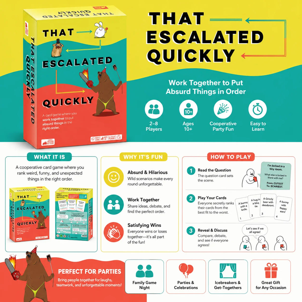 That Escalated Quickly — Hilarious Cooperative Party Card Game