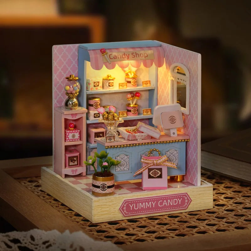 Mini DIY Wooden Dollhouse Room Kit