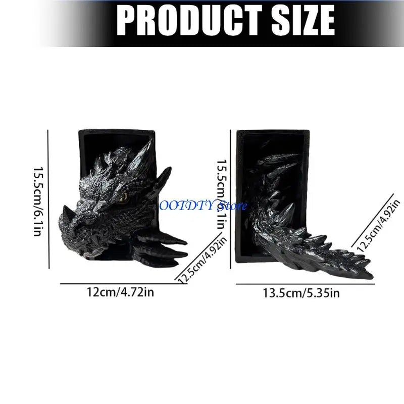 Dragon Guardians — Fantasy Resin Bookends (Set of 2)
