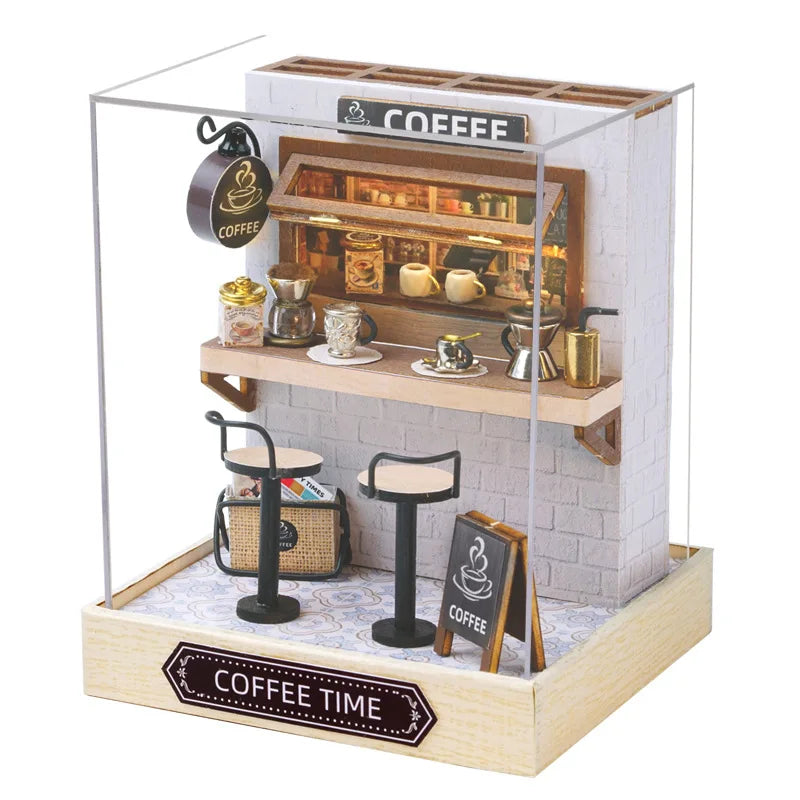 Mini DIY Wooden Dollhouse Room Kit