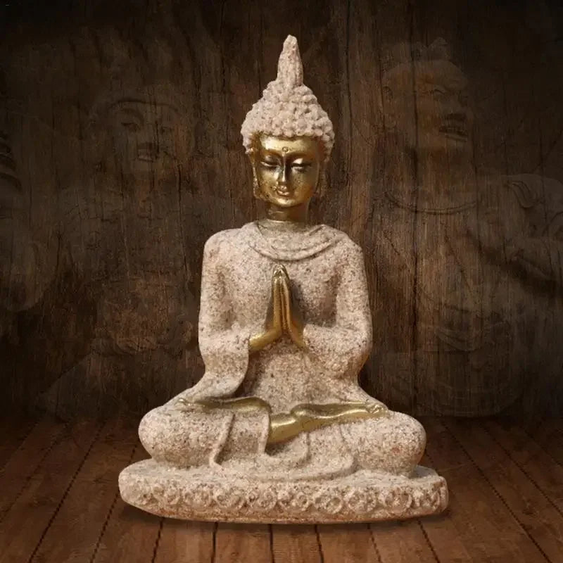 Mini Sandstone Buddha Statue — Peaceful Meditation Ornament