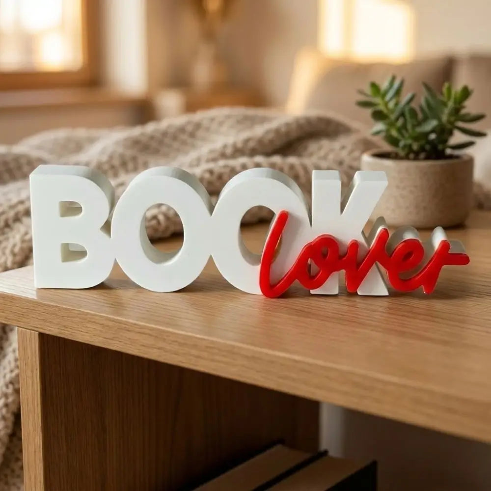 Book Lover 3D Letter Sign — Cute Bookshelf & Reading Nook Ornament