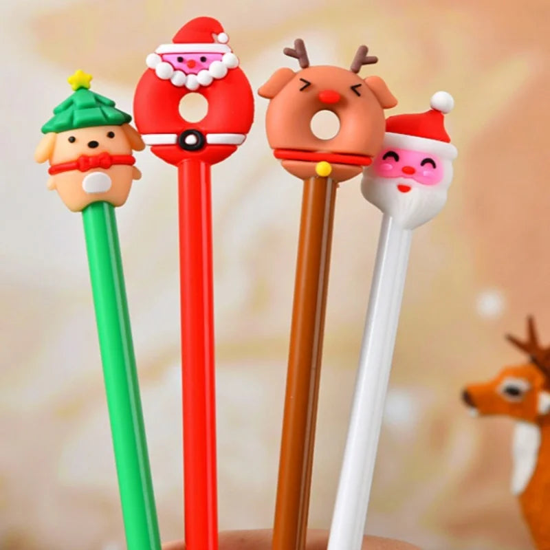 12-Piece Christmas Cartoon Pen Set — Festive Pens for Students, Writers & Holiday Gifting | Cute Stationery Collection