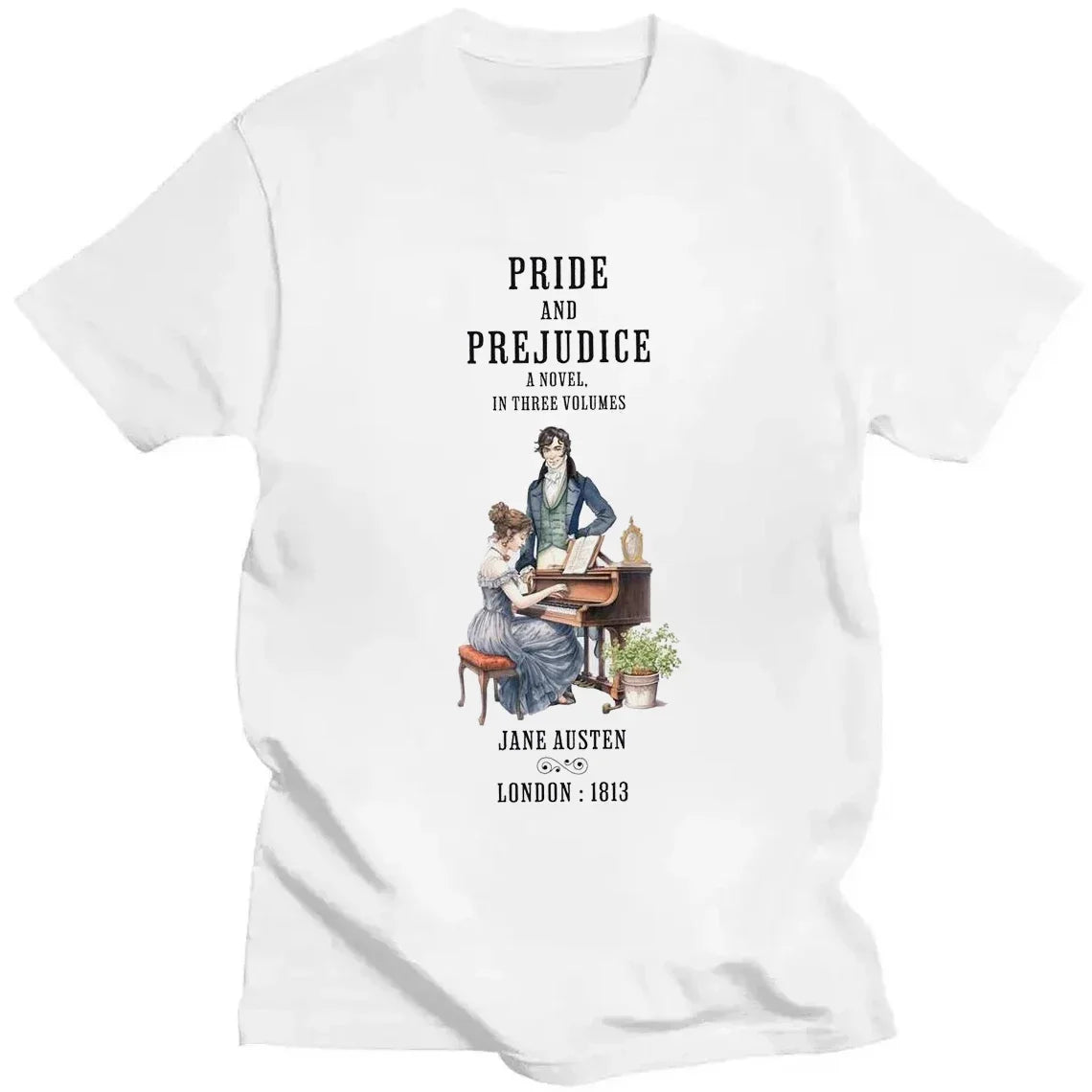 Pride and Prejudice T-Shirt — Mr Darcy & Lizzy Literary Tee | Jane Austen Fan Art | Bookish Gift for Readers and Book Club Members