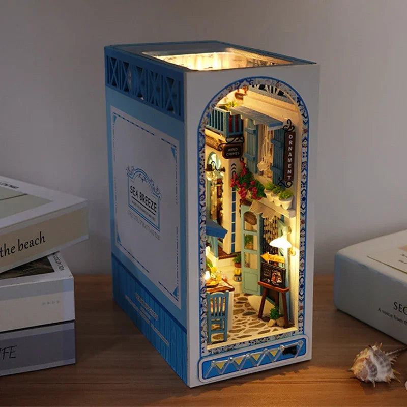 Sea Breeze Casa Wooden DIY Book Nook — Coastal Miniature Escape