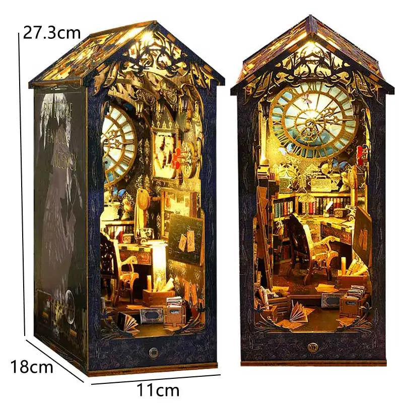 DIY Book Nook Kit — 3D Wooden Miniature Puzzle Bookend Scene (Various Designs)