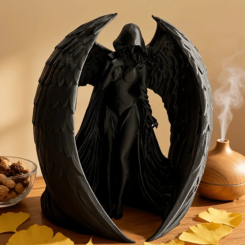 Dark Angel Winged Lady Statue — Gothic Fantasy Sculpture