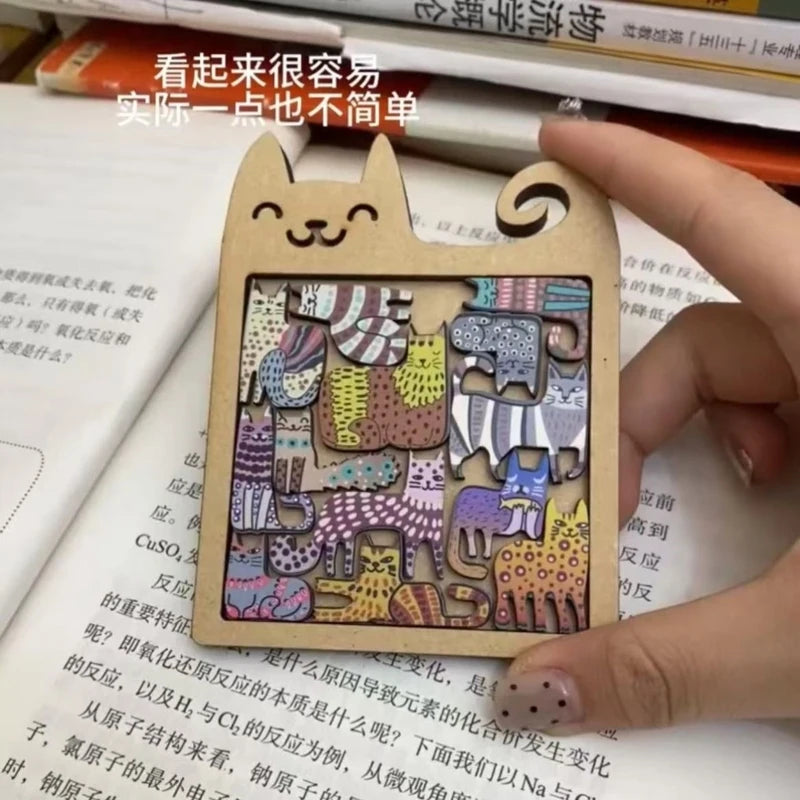 Colourful Cat Wooden Logic Puzzle