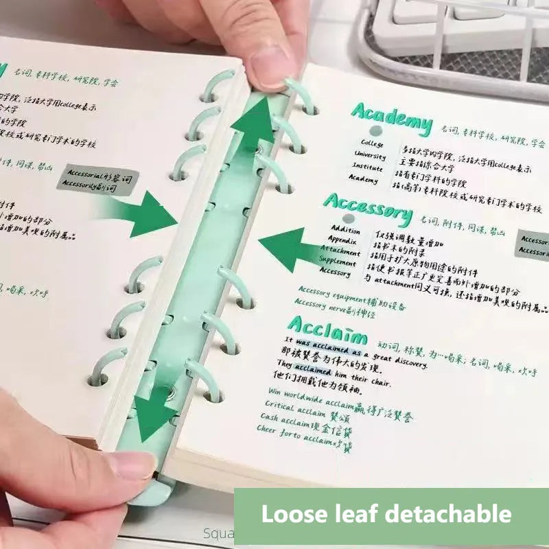 Transparent Loose-Leaf Notebook with Detachable Cover