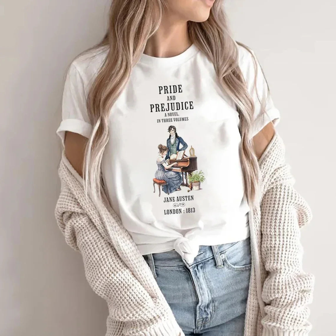 Pride and Prejudice T-Shirt — Mr Darcy & Lizzy Literary Tee | Jane Austen Fan Art | Bookish Gift for Readers and Book Club Members