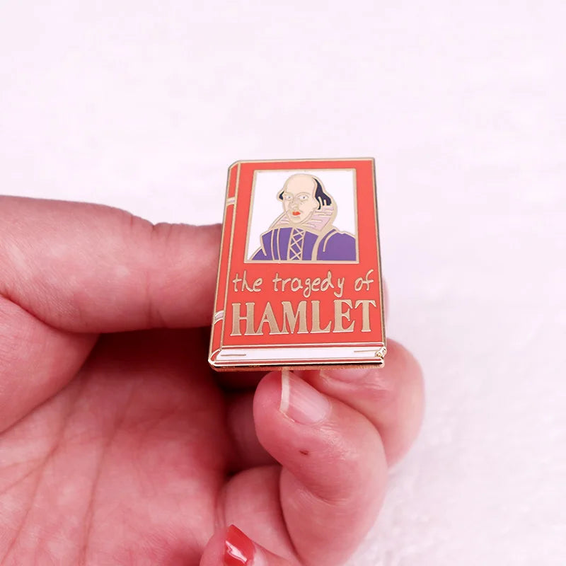 “The Tragedy of Hamlet” Enamel Pin — Shakespeare Book Cover