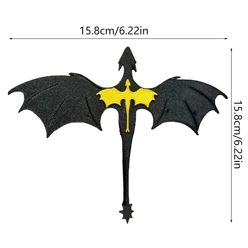 Fourth Wing Double Dragon Book Insert — Black & Gold Bookshelf Decoration