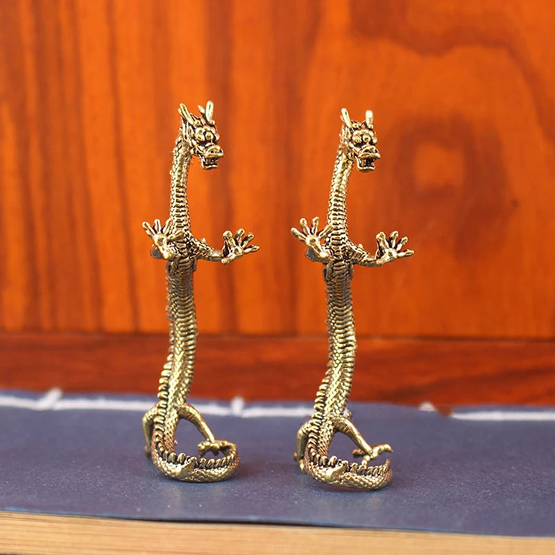 Golden Loong — Traditional Chinese Brass Dragon Figurine