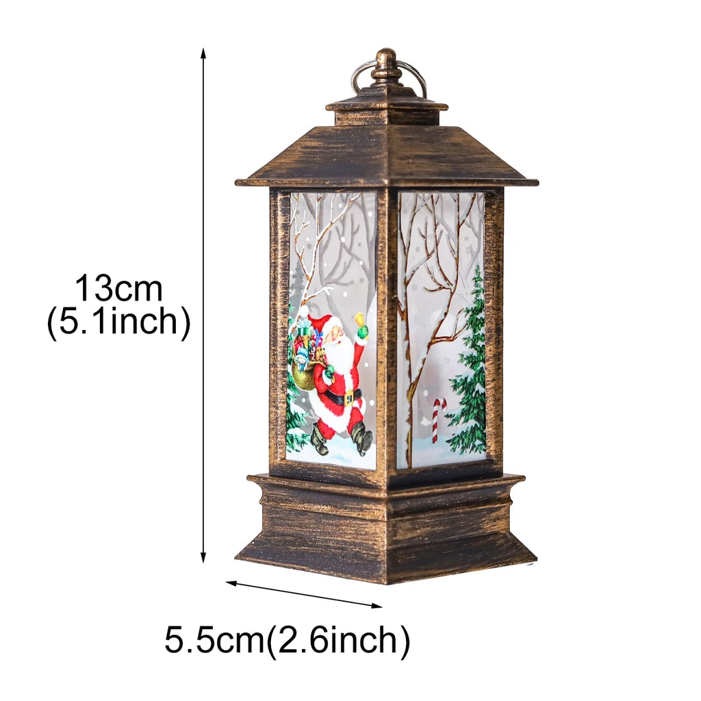 Christmas Lantern Lights – Festive Tabletop Lamps with Christmas Scenes (Red, White, or Antique)