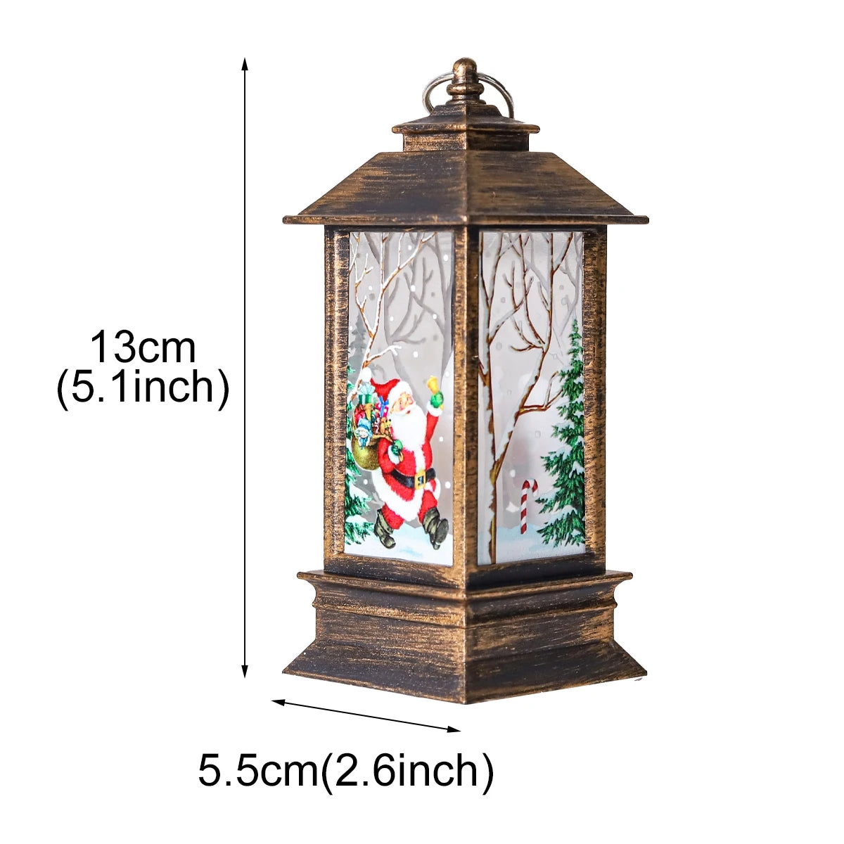 Christmas Lantern Lights – Festive Tabletop Lamps with Christmas Scenes (Red, White, or Antique)