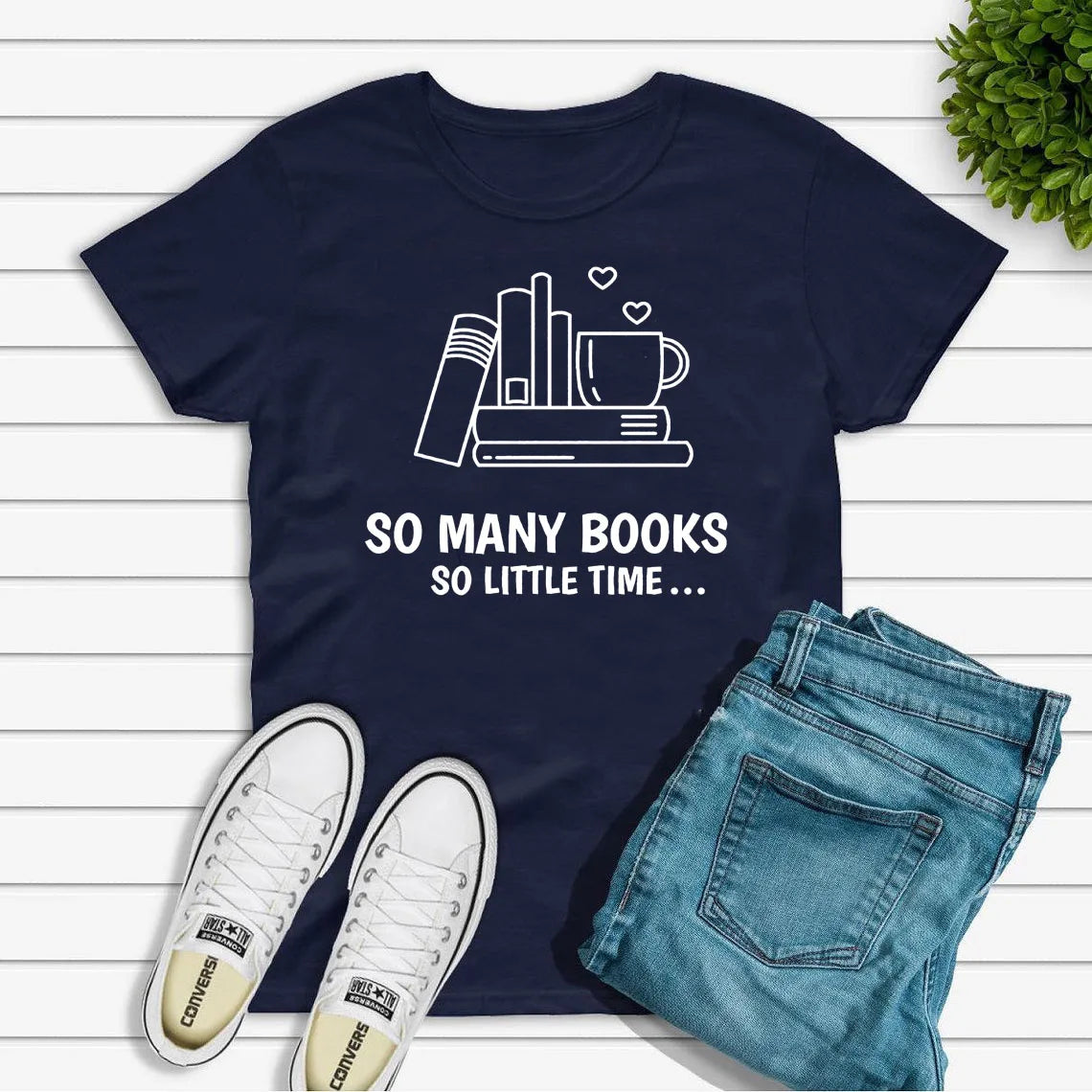 “So Many Books, So Little Time” Tee — Unisex Book Lover T-Shirt