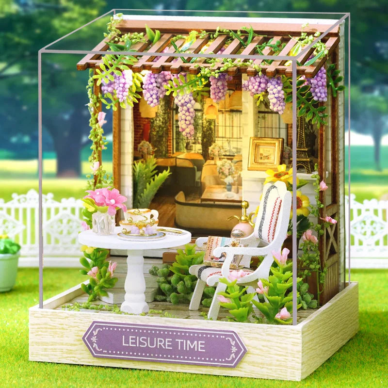 Mini DIY Wooden Dollhouse Room Kit