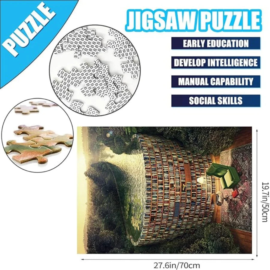 Bookshelf Canal 1000-Piece Jigsaw Puzzle