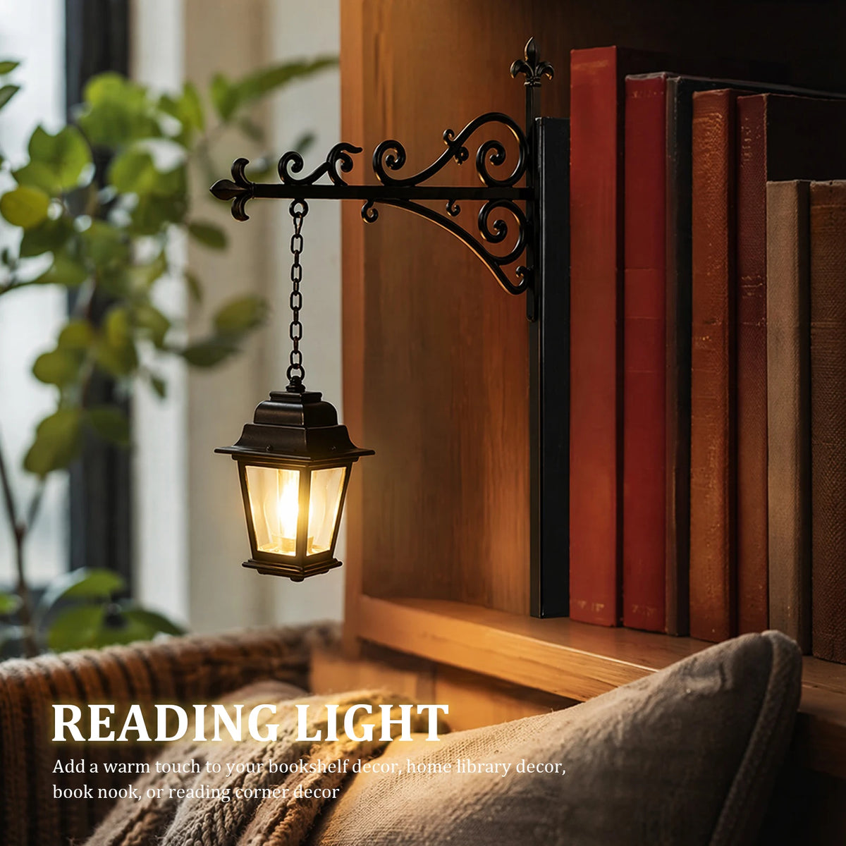 Magic Halloween Library Lantern — Warm LED Bookshelf & Reading Nook Light