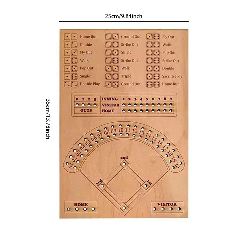 Take Me Out to the Ball Game — Wooden Baseball Dice & Marble Game