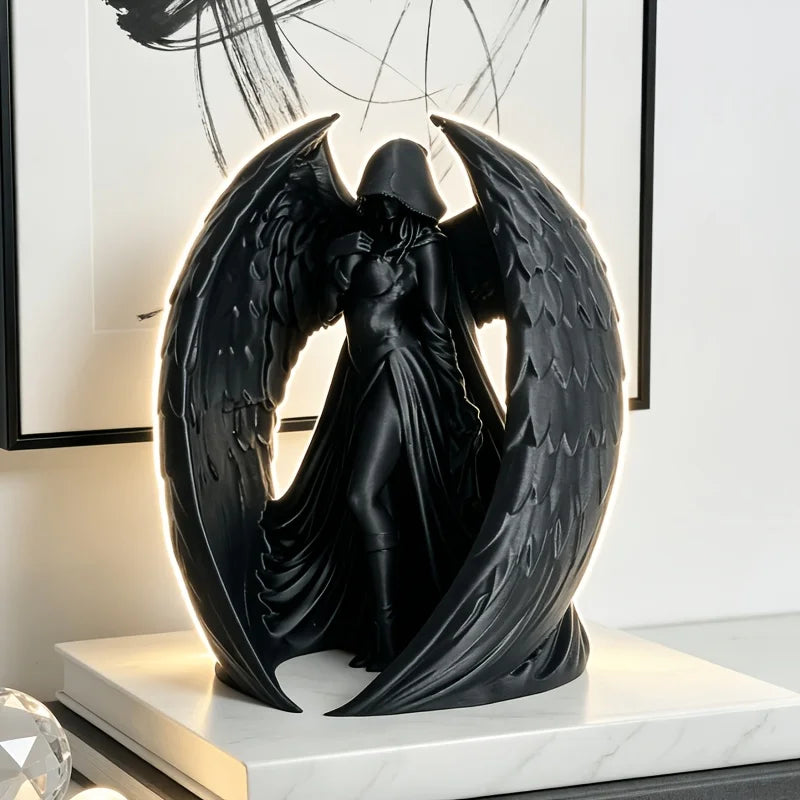 Dark Angel Winged Lady Statue — Gothic Fantasy Sculpture
