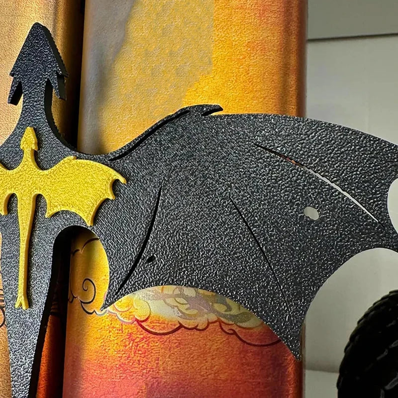 Fourth Wing Double Dragon Book Insert — Black & Gold Bookshelf Decoration