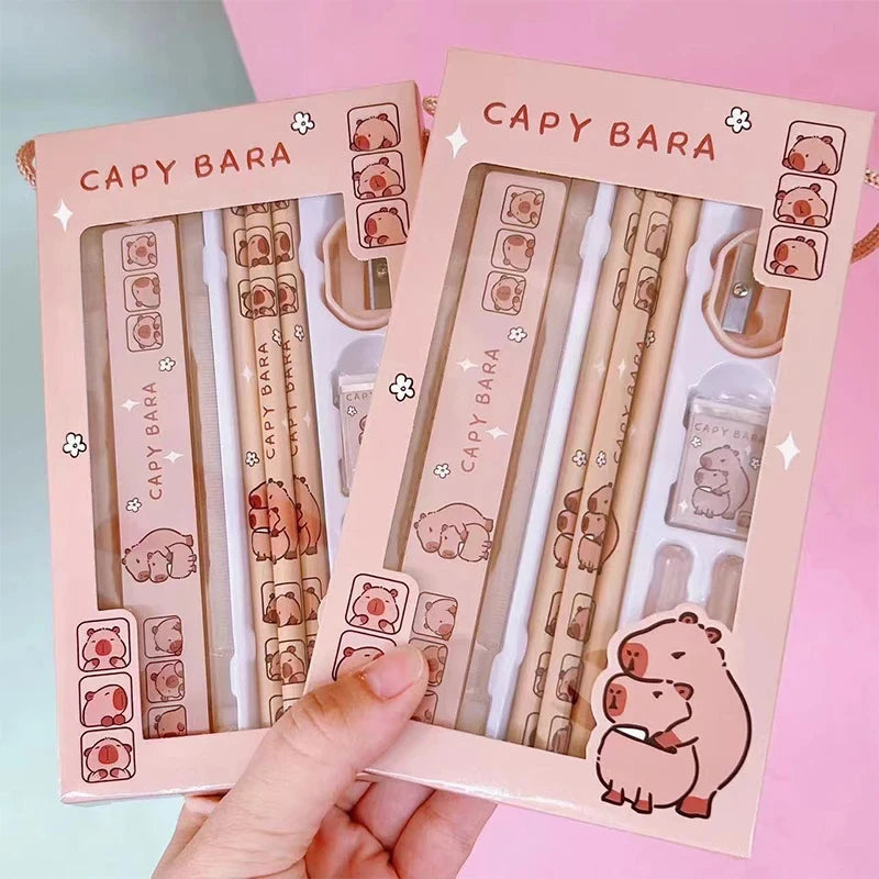 8-in-1 Capybara Stationery Set — Cute Animal School & Office Writing Kit for Kids and Book Lovers