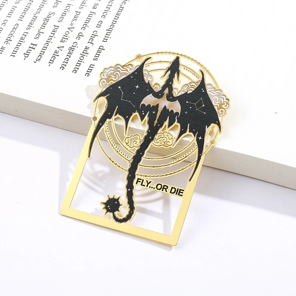 Punk Black Dragon Metal Bookmark