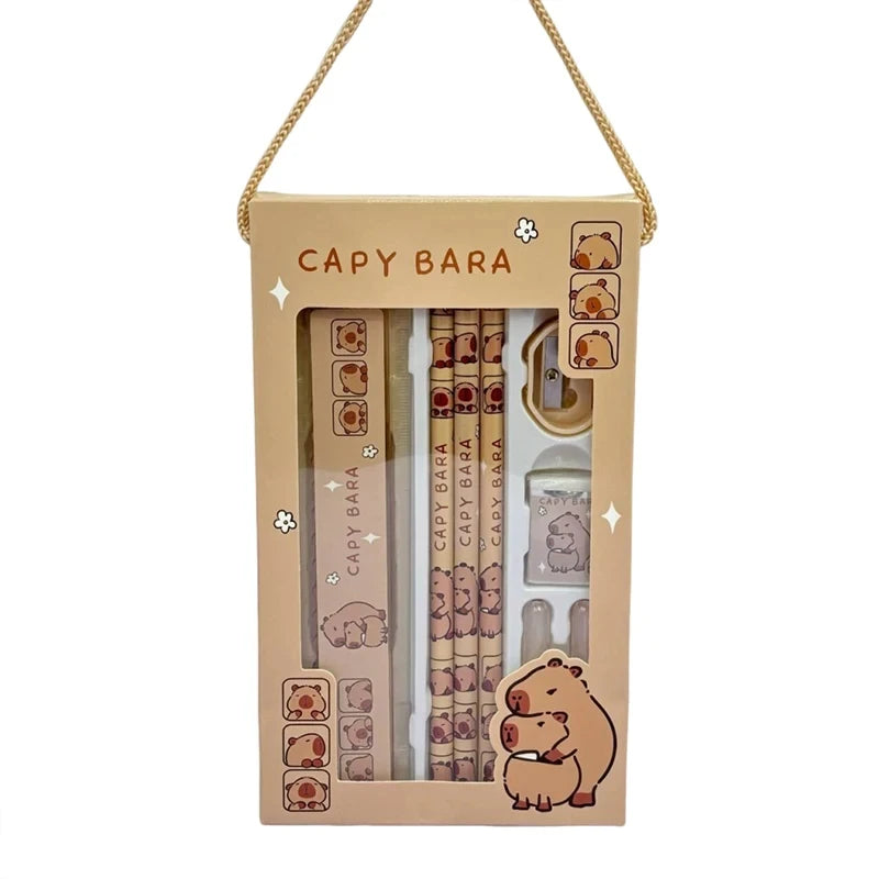 8-in-1 Capybara Stationery Set — Cute Animal School & Office Writing Kit for Kids and Book Lovers