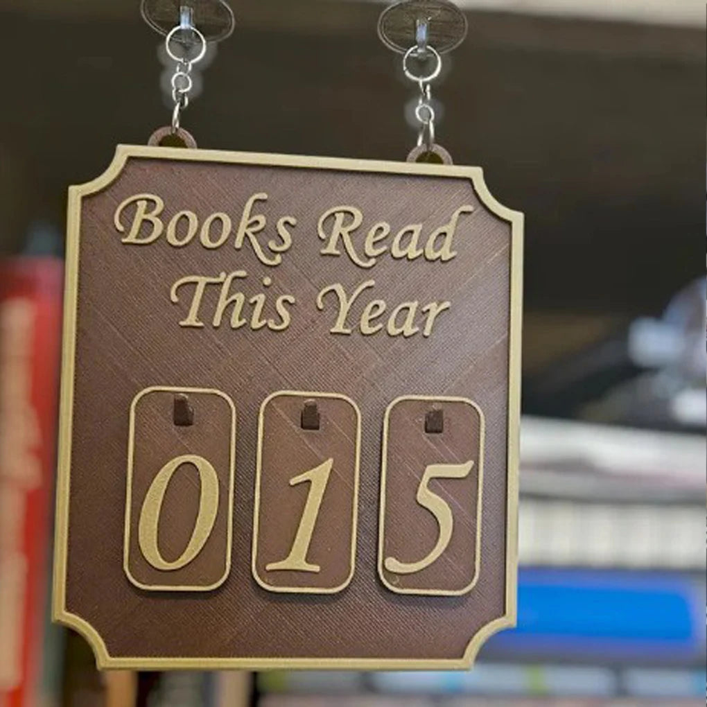 “Books Read This Year” Hanging Shelf Sign — Reading Tracker Decoration