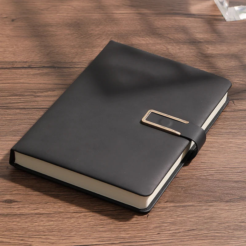 Vintage A5 Leather Notebook — With U-Buckle Closure